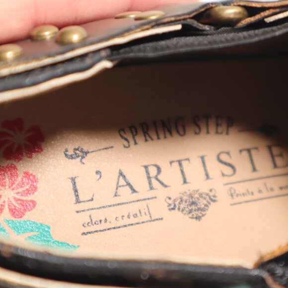 Spring Step L'ARTISTE Black Harness KACIELOU Zip Ankle Booties Sz EU36 US5.5-6 - Picture 8 of 12